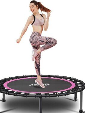 Newan 48" Round Pink (have Hand Fitness Trampoline Bungee Rebounder Jumping pink